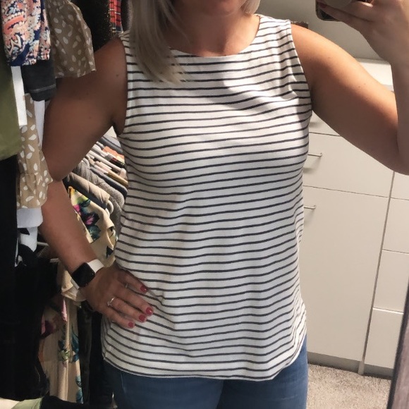 Button Back Striped Tank - Picture 6 of 7